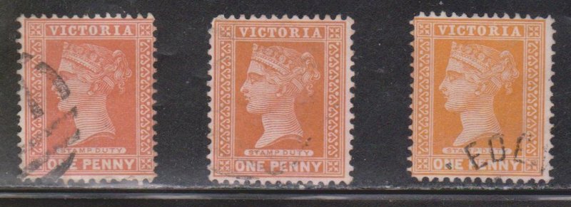 VICTORIA - Scott # 170 Used x 3 Shades - Queen Victoria