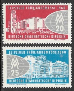 EAST GERMANY DDR 1960 Leipzig Spring Fair Set Sc 492-493 MNH