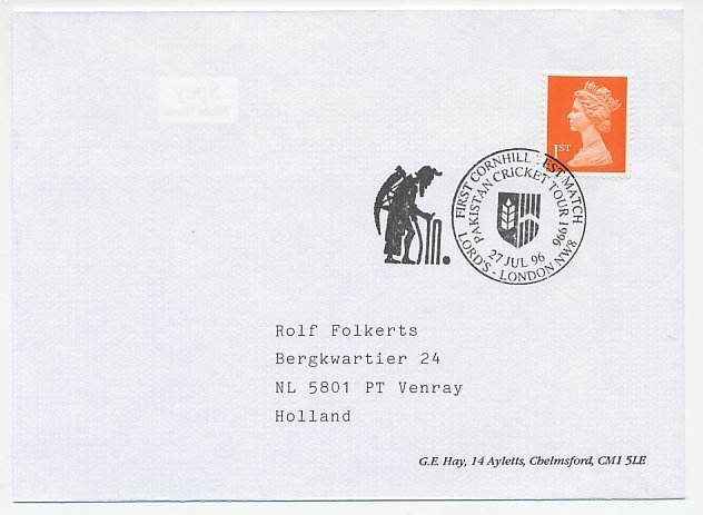 Cover / Postmark GB / UK 1996 Cricket