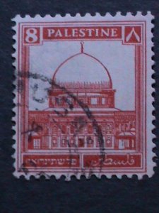 ​PLASTINE 1927- SC#72-MOSQUE OF OMAR- USED FANCY CANCEL VF 96 YEARS OLD
