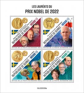 GUINEA - 2022 - Nobel Prize Winners 2022 - Perf 4v Sheet - Mint Never Hinged