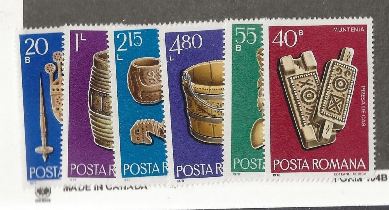 ROMANIA Sc 2771-6 NH issue of 1978 - LOCAL ART 