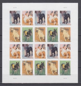 (S) USA #4604-4607  Dogs at Work Full Sheet of 20 stamps MNH