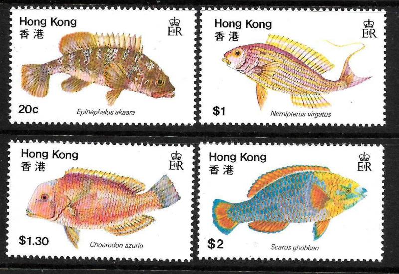 HONG KONG  1981  FISH   SET 4     MNH     Sc 369/72