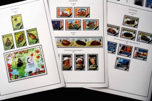 COLOR PRINTED ASCENSION ISLAND 1922-1999 STAMP ALBUM PAGES (104 illustr. pages)