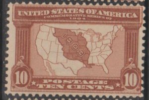U.S. Scott #327 Map -Cat $310- Louisiana Purchase Stamps - Mint NH Single - IND