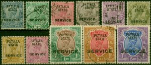 Patiala 1913-26 Set of 11 SG035-045 Fine Used