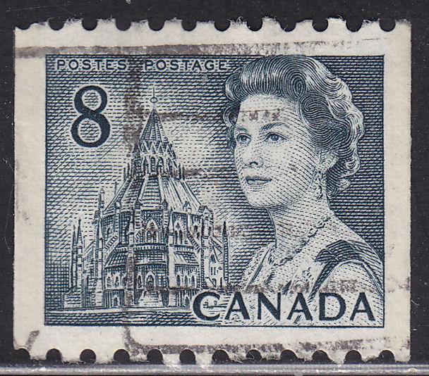 Canada 550ii Library Of Parliament 8¢ Coil Tagged: GT2 HF 1971