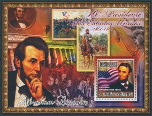 Sao Tome & Principe 2007 MNH US Presidents Stamps Abraham Lincoln People 1v S/S