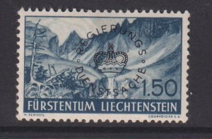 Liechtenstein  #O29  MH  1938  official stamps  1.50fr  black overprint