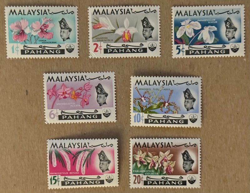 Pahang 1965 Orchids set, MNH. SEE NOTE. Scott 83-89, CV $4.55. SG 87-93