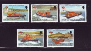 Isle of Man Sc 463-7 1991 Manx Lifeboat stamp set mint NH