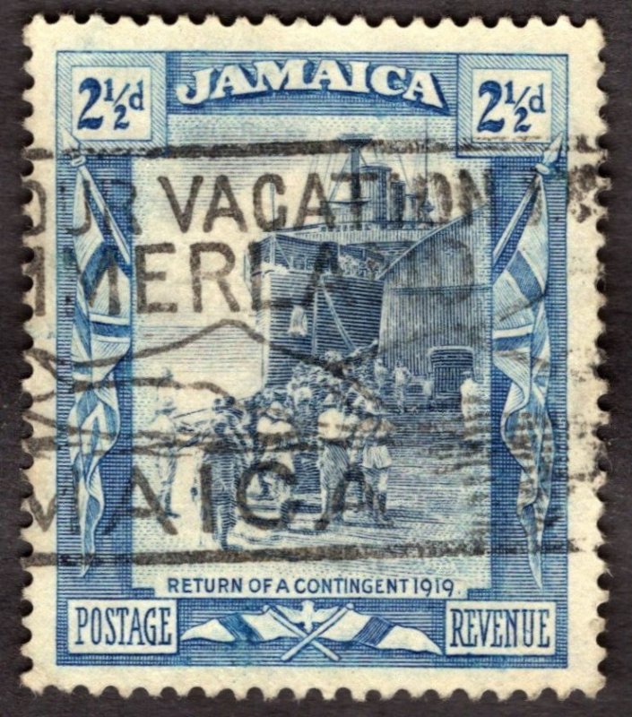 1921, Jamaica 2 1/2p, Used, Sc 92