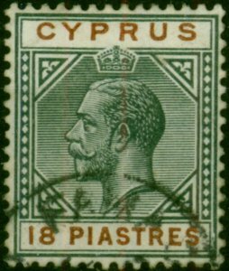 Cyprus 1914 18pi Black & Brown SG83 Fine Used 5