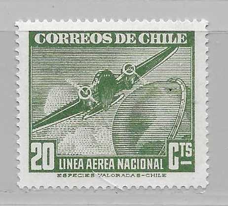 Chile C71 20c Plane single MNH