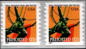 #3520 Atlas Statue Coil Pair  - MNH