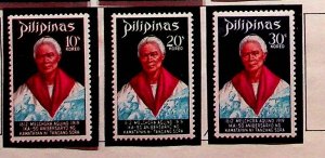 PHILIPPINES Sc 1047-9 NH ISSUE OF 1969 - M.AQUINO