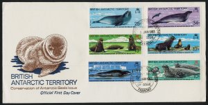 British Antarctic Territory 96-101 on FDC - Seals