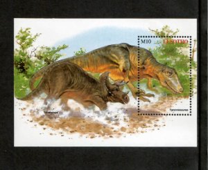 Lesotho 1998 - Prehistoric Dinosaurs - Souvenir Stamp Sheet - Scott #1123 - MNH