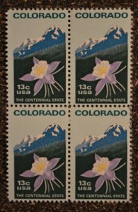 1977 Colorado Block of 4 13c Postage Stamps, Sc# 1711, MNH, OG