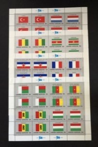 United Nations NY Scott 325-349 First Flag Series.1980. Miniature Sheets.