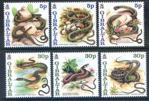 2001 Gibraltar Snakes Set SG960/966 Unmounted Mint