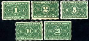 USAstamps Unused FVF US 1913 Parcel Post Due Complete Set Scott JQ1 - JQ5 OG MHR