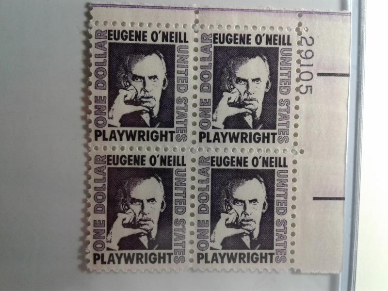 SCOTT # 1294 $ 1.00 O'NEILL PLATE BLOCK GEM AMERICAN PLAY WRITE