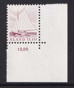 Aland islands   #1  MNH  1985  definitive set  10p sloop  fishing boat