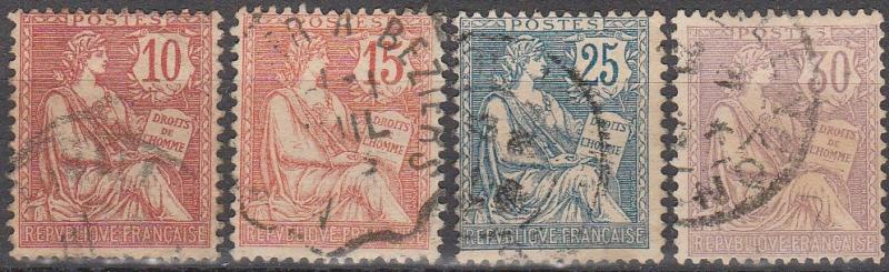 France #133-4, 136-7  F-VF  Used CV $18.25