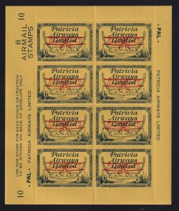 Canada Sc #CL43 (1928) Patricia Airways Semi-Official Airmail Pane VF NH