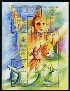HERRICKSTAMP SAN MARINO Sc.# 1852 World Theatre Day Stamp Sheetlet