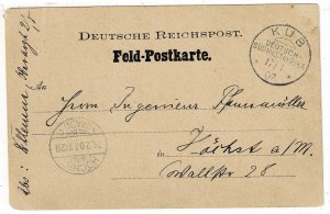 German South West Africa 1907 Kub cancel on feldpost card to Germany