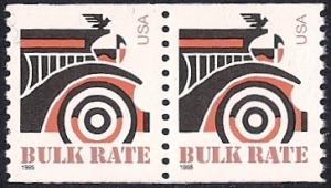 #2905A (10) cents Automobile, Coil Pair mint OG NH VF-XF