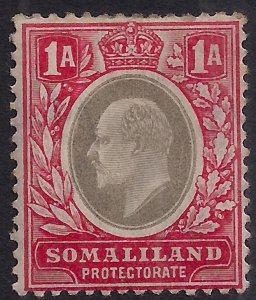 Somaliland 1905 - 11 KEV11 1 Anna Grey Black & Red MM SG 46 ( C503 )