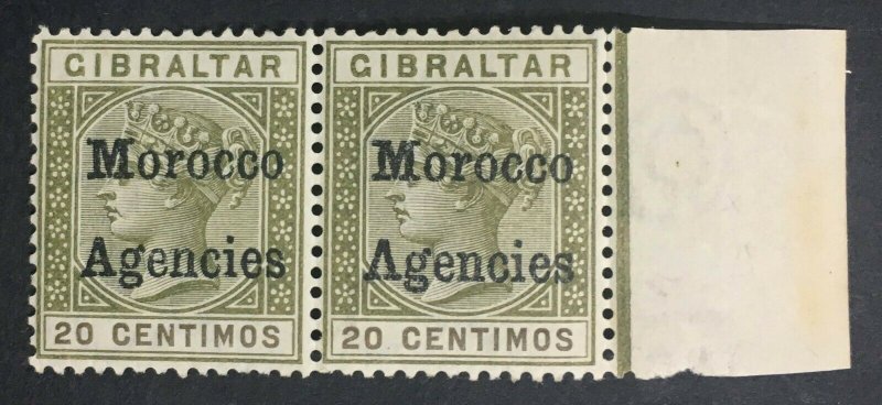 MOMEN: MOROCCO AGENCIES SG #3,3a INVERTED V FOR A MINT OG NH LOT #60322