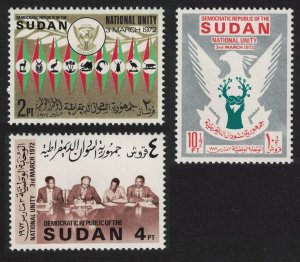 Sudan National Unity 3v 1973 MNH SG#325-327