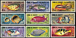 Umm al Qiwain Michel 171 A-197A, Fish of the Persian Gulf 27 value set