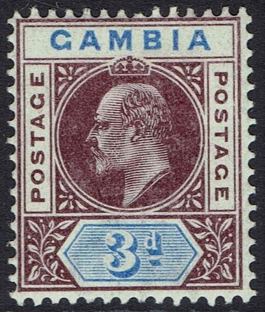 GAMBIA 1902 KEVII KEY TYPE 3D WMK CROWN CA 