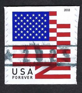 United States #5260 Forever (50$) Flag (2018). Coil. On Paper. Used.