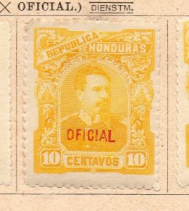 Honduras 1891 Early Issue Fine Mint Hinged 10r. Official Optd NW-238148