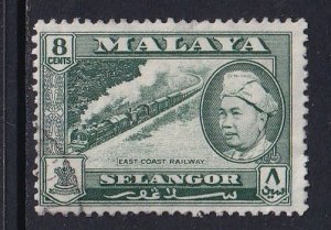 Malaya Selangor  #106  used 1957  Sultan Alam Shah 8c