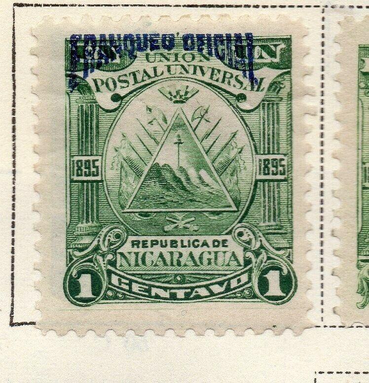 Nicaragua 1895 Early Issue Fine Mint Hinged 1c. Official Optd 323737