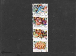 WORLD WILDLIFE FUND - Whales-British Indian Ocean #231-234  MNH