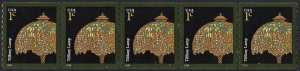 SC#3758A 1¢ Tiffany Lamp Plate Strip of Five: #S11111 (2008) MNH