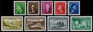 Canada Scott O16-O24 (1950) Mint H/NH VF, CV $42.35 B