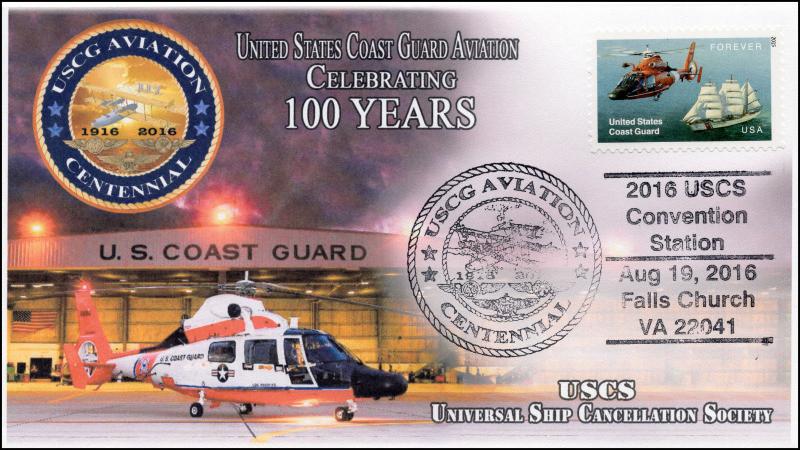 SC 5008, 2016, USCG Aviation, Falls Church VA, BW Pictorial, 100th Aniv, 16-315