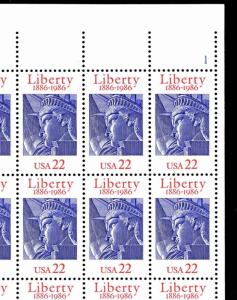 U.S.#2224 LIBERTY CENTENNIAL ISSUE - SHEET OF 50 - OGNH - VF - CV$22.80 (E#173)