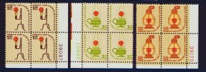 U.S. Scott # 1610 1611 1612 Plate # Blocks Of 4  MNH