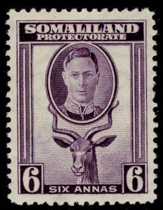 SOMALILAND PROTECTORATE GVI SG110, 6a violet, M MINT.